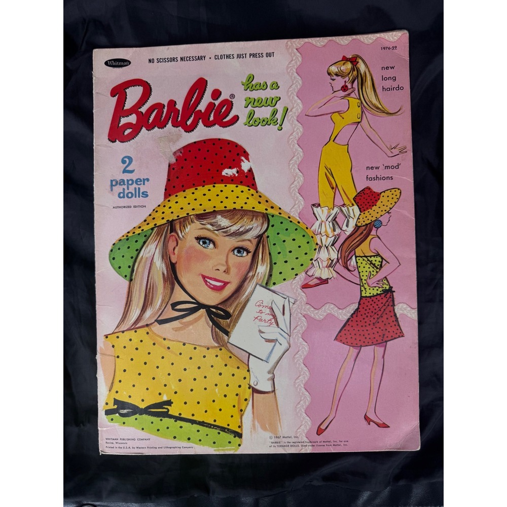 Vintage 1967 Barbie Has A New Look Paper Doll Set Whitman 1976 Mod Fashions Lot